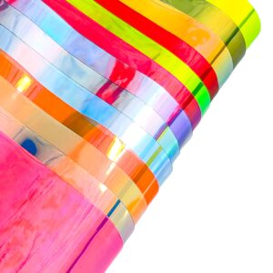 HYANG Holographic PVC Clear Jelly Vinyl Fabric 14Pcs/Set A4 8" X 12" (21 cm x 30 cm) Thickness: 0.3mm PVC Fabric for Making Handbags, Earrings, DIY Projects