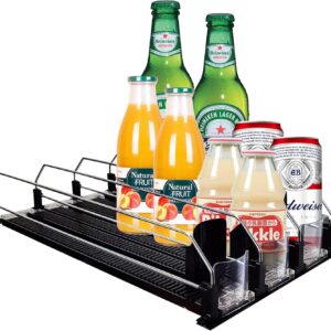 ikaufen Drink Organzier for Fridge-Saving Drink Plastics Dispenser for Fridge - Organize Your Refrigerator with Ease(16.4inch, 3 Rows)