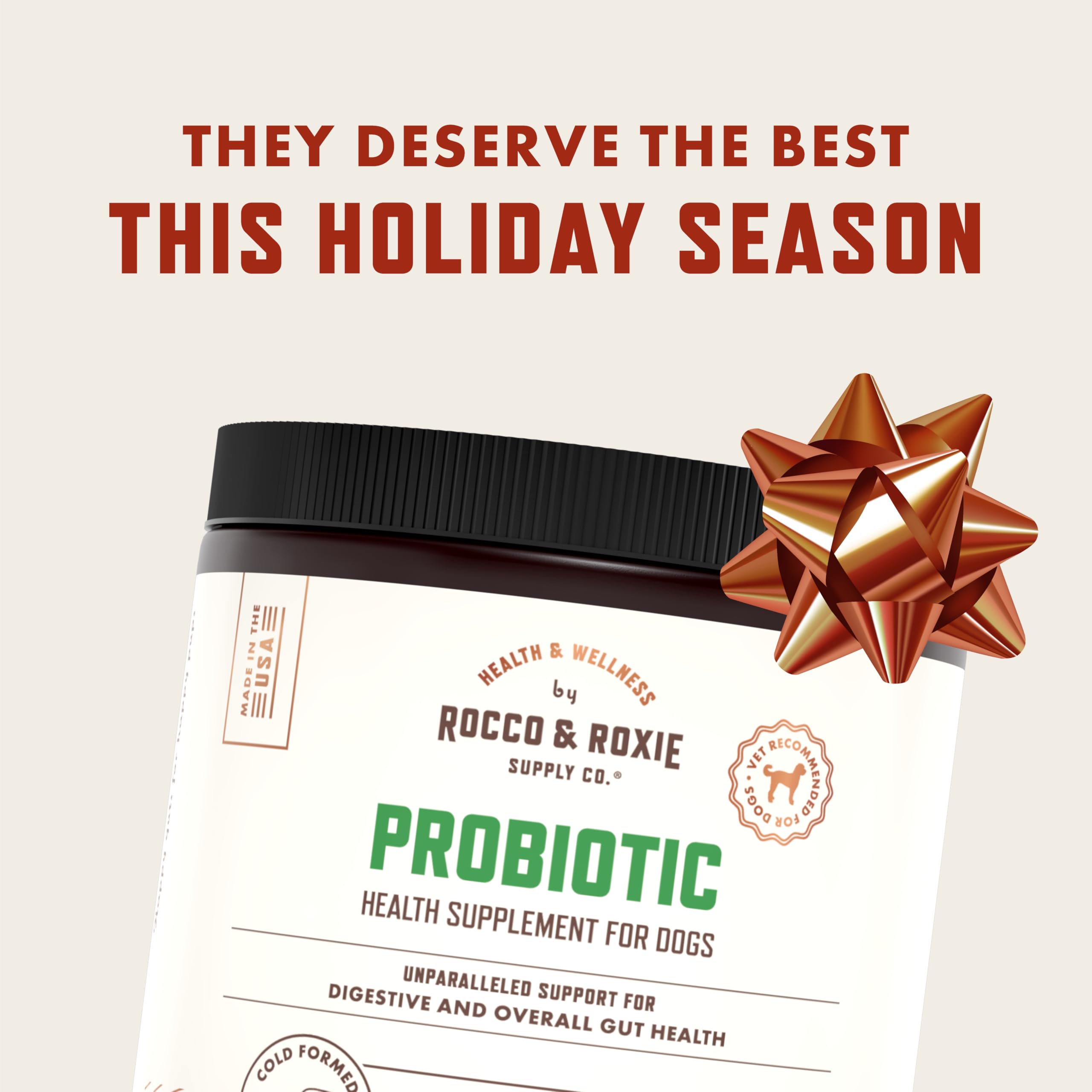 Rocco & Roxie Probiotics for Dogs, Support Gut and Digestive Health, Anti Diarrhea, Constipation & Gas Relief, Allergies, & Itchy Skin, Prebiotics, Enzymes, Puppy to Senior Dog Supplements Chews 90ct