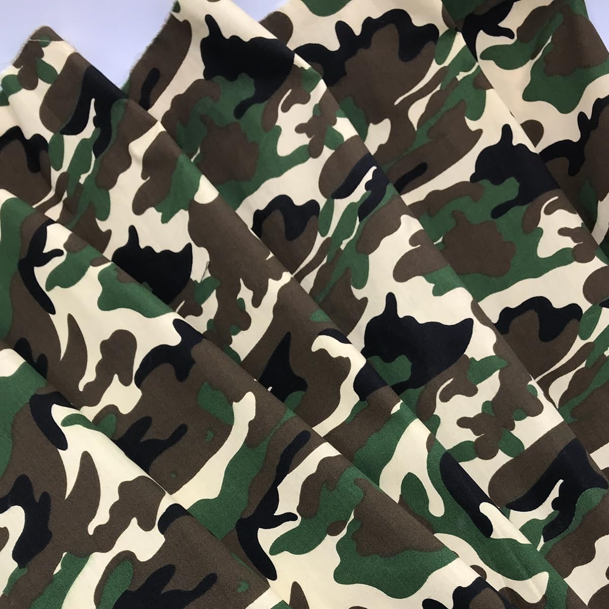 Camo Fabric Army Green Camouflage Printed Fabric Quilting Sewing DIY Clothing Apparel Crafts Décor Cut by The Yard (Green Pattern A, 2 Yards)