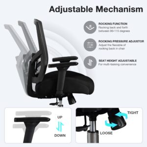 Blue Whale 500lbs Big and Tall Office Chair Widen 3D Cushion Ergonomic Office Chair with 4D Armrests and Adjustable Lumbar Support Office Desk Chair for Adult Heavy Duty Mesh Computer Chair