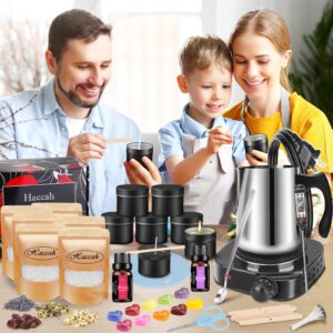 Complete Candle Making Kit With Wax Melter, Candle Making Supplies, Diy Arts&Crafts Kits Gift For Adults,Beginners,Including Soy Wax,Electric Stove,Wicks,Rich Scents,Rubber Pads,Wick Clips,Spoon, Etc.