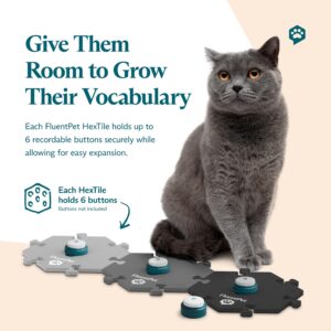 FluentPet HexTile - Dark Gray | Accessory Dog and Cat Button Learning Kits | Can Hold Up to 6 Buttons | Soft, Durable, and Non-Slip | Gift for Pet Lovers | Comes in 12 Colors