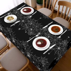 Halloween Tablecloth,2 Pack Black Spider Web Table Cloth Halloween Table Cover 54 x 108 Inch Plastic Table Cloth Disposable For Halloween Party Decorations Home Decor For Scary Themed Parties Supplies