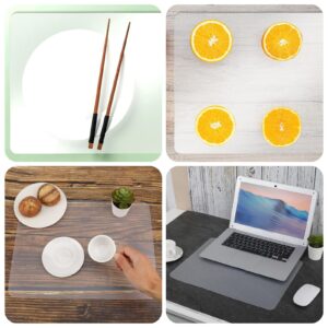 2pcs 15.7X11.8 in Plastic Placemats Matte Transparent Heat Resistant Washable Table Mats, Wipeable Clear Table Mat Large Vinyl Placemats for Table,Dining,Kitchen,Crafting,Hard Plastic Table Protector