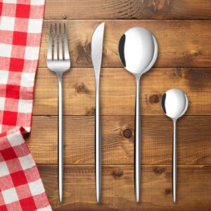 Zalaxt 24 pcs Flatware Set, Silverware Set for 6, Knife Fork Spoon, Home Dinnerware Tableware Set for 6, Cutlery Set, Include Knives/Forks/Spoons