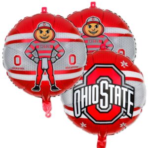 havercamp ohio state balloons (3 pcs)! ohio state party supplies featuring brutus the buckeye. constructed from premium mylar material.