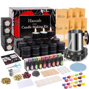 complete candle making kit with wax melter, candle making supplies, diy arts&crafts kits gift for adults,beginners,including soy wax,electric stove,wicks,rich scents,rubber pads,wick clips,spoon, etc.