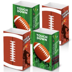 chenrindeco football party bags 36 packs football party gift bags super football kraft paper treat bags for football bowl theme party decoration sports birthday party supply