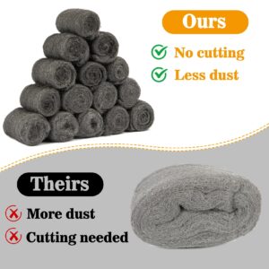 MAQIHAN Steel Wool Pads 0000 15PCS - Steel Wool Roll Glass Wood Fabric Metal Extra Fine Steel Wool 0000 Polishing Chrome Glass Polishing Pads Wool Steelwool Mice Control Weep Hole Covers Walls Fill