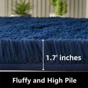 YQQRIGRO Rugs for Living Room, Navy Blue Rugs for Bedroom, Large Fluffy Area Rugs 5x7 Clearance for Playroom Soft Modern Shag Rugs Cute Carpets, Indoor Throw Rugs for Nursery, Dorm and Girls