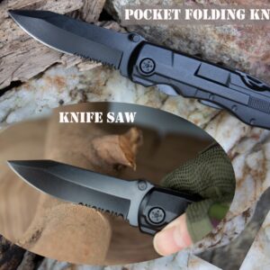 WILDWITNESS FD01 Folding Pocket Knife, Multitool, Pliers, Wire Cutter, Bottle Opener, Screwdriver for Camping, Hunting, Fishing, EDC Knife, Tools for Men