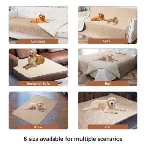 Tuffeel Waterproof Dog Blanket, Washable Anti-Slip Pet Couch Covers for Sofa,Pet Hair Resistant Blankets Bed Chair Furniture Couch Protector for Dogs-68x82,Beige