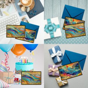 smart scribbles 48 Blank Cards and Envelopes - 4x6” Assorted Note Cards for All Occasions, Rainbow Agate Greeting Cards, Thank You Cards Assortment Pack with Matching Envelope Seals