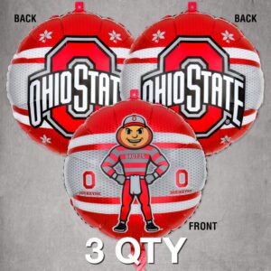 Havercamp Ohio State Balloons (3 Pcs)! Ohio State Party Supplies featuring Brutus the Buckeye. Constructed from Premium Mylar Material.