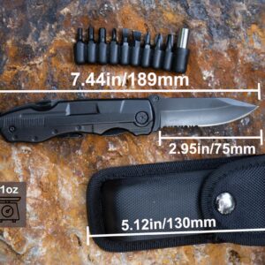 WILDWITNESS FD01 Folding Pocket Knife, Multitool, Pliers, Wire Cutter, Bottle Opener, Screwdriver for Camping, Hunting, Fishing, EDC Knife, Tools for Men