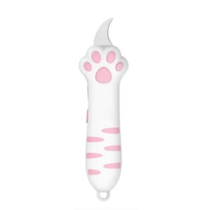 2024 new retractable cat claw knife cute cat box paper cutter, carton sealing tape knife,unpacking packages knife for girl woman,portable cat retractable knife for women,gift open knife (pink)