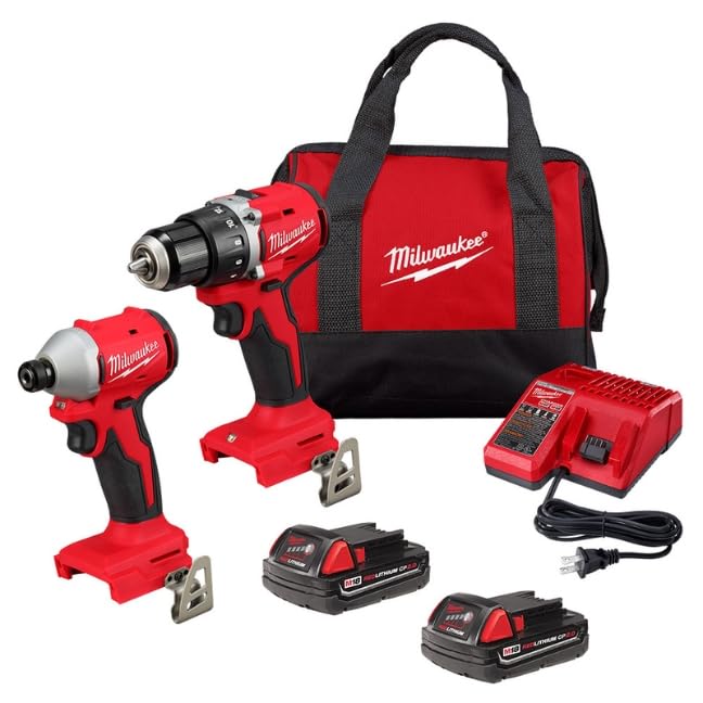 Milwaukee 3692-22CT M18 Compact Brushless 2-Tool Combo Kit: Drill Driver/Impact Driver (New Gen Kit)