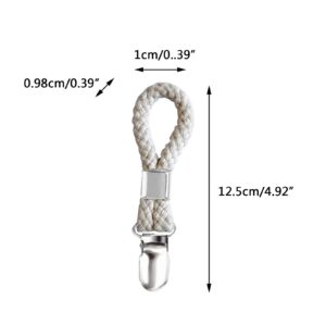 4Pcs Braided Cotton Loop Towel Clips Clothes Pegs Clamp for Home Bathroom Kitchen Towel Storage Holder