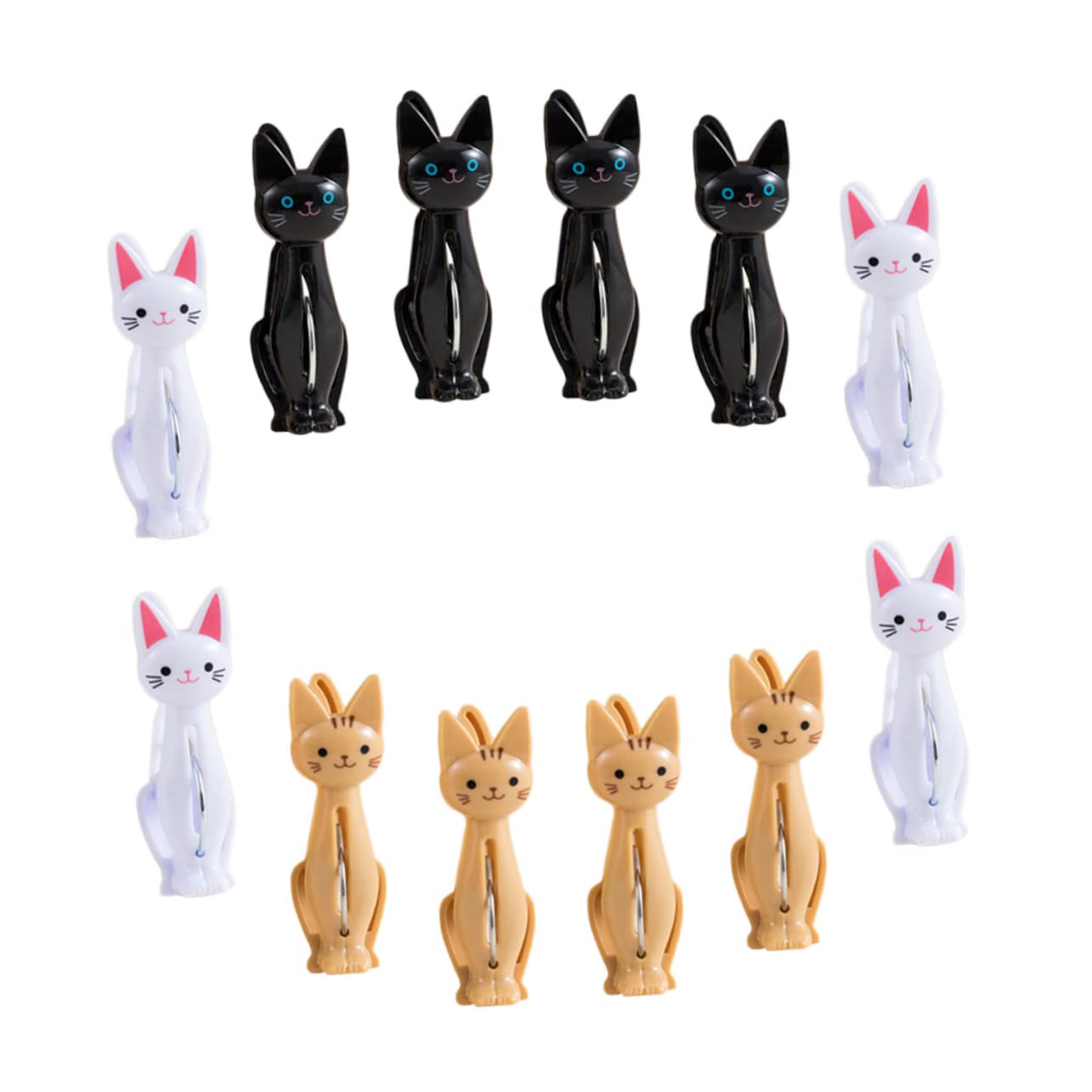 BUGUUYO 12pcs Cat Clip Metal Clothes Clips Chip Clips Cute Air Drying Laundry Clips Clothes Pin Bag Plastic Windproof Heavy Duty Clothes Pin Cartoon Clothespins Seal Iron Wooden Clothespin