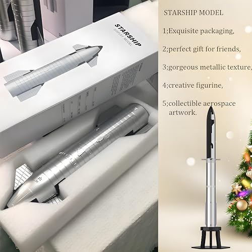 BiKiBao SpaceX Starship Rocket Truck Model Metal Model NASA Gifts - Dragon Spacecraft Heavy Falcon Rocket Toy Desktop Ornament, Aerospace Collectible Ideal Gift for Kids Adult Space Lover