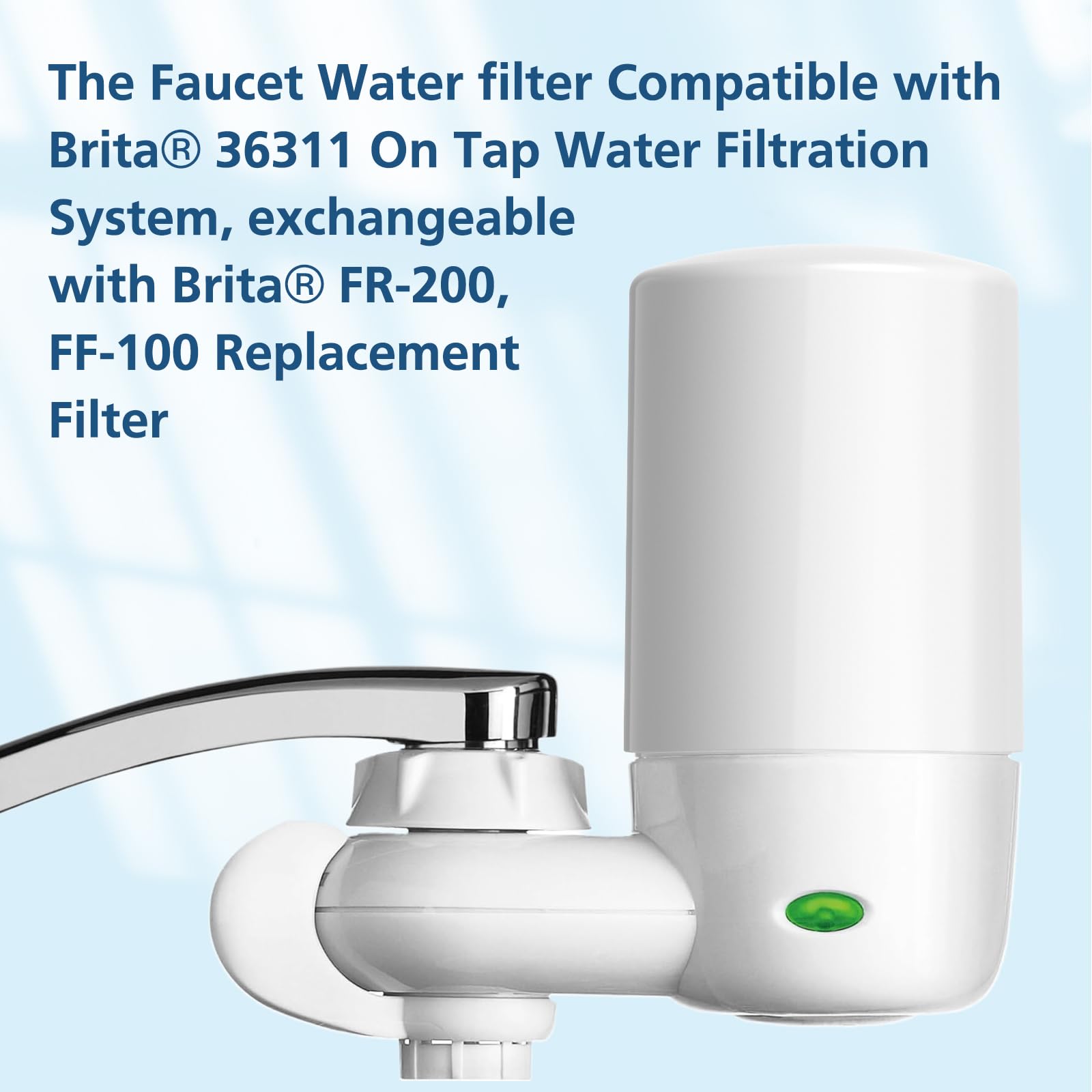 2-pack Faucets Filter Cartridge Replacement, Compatible with Brita® Faucet Water Filtration System, Brita® 36311, 36313, FR-200, FF-100