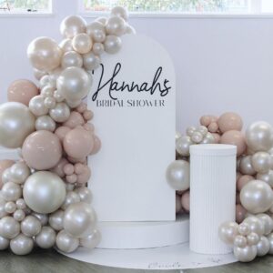 JZCZOEB Pearl White Double Stuffed Balloons Different Size 115Pcs 5/10/12/18" White Pearl Ivory Balloons Garland kit for Wedding Birde to be Engagement Bridal Shower Birthday Baby Shower Party