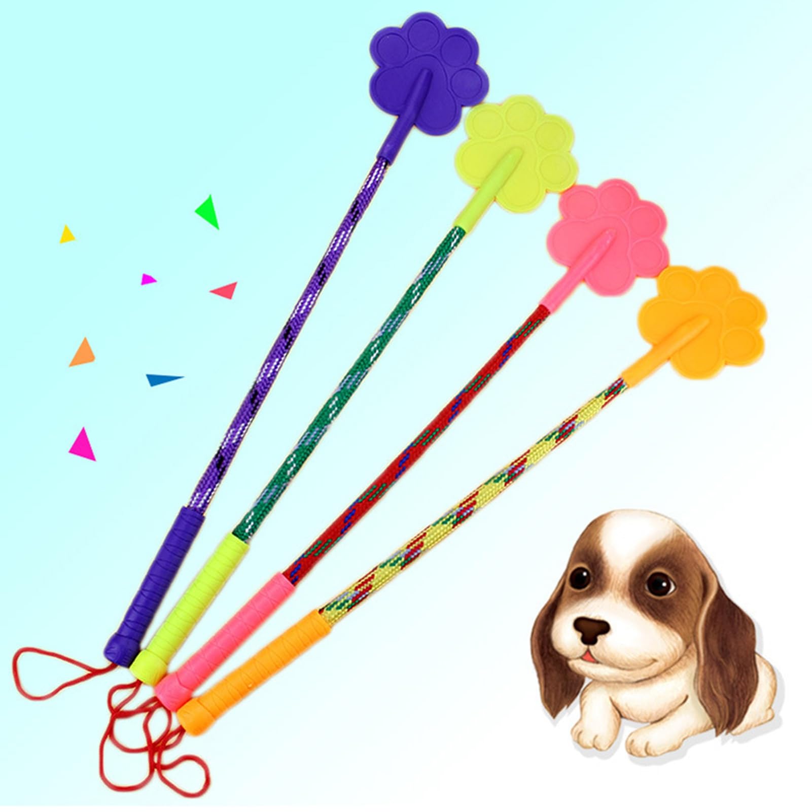 Worparsen Dog Training Stick Effective Stop Barking Deter Bad Behavior Trainer Flexible Pet Pat Toy Reinforces Positive Behaviour Train Clicker Aid Tool Suitable for Dogs Puppies Cats Pets Purple