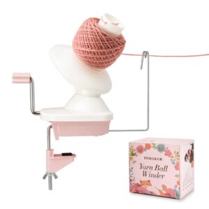 inmaker yarn winder, pink yarn ball winder for crocheting hand operated, the helper for knitting enthusiast