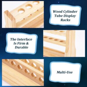 OLYCRAFT 12 Holes Wooden Test Tube Rack 10ML Test Tube Display Stands 18mm Hole Tube Display Racks Wood Colorimetric Tube Stand Centrifuge Tube Rack for Test Tube Chemistry Laboratory 14.2x2x4.6 Inch