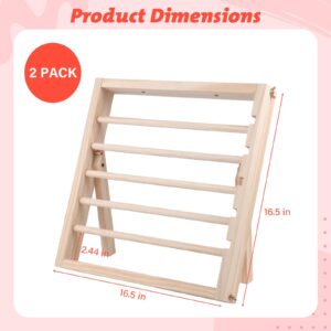 2PCS Ribbon Storage Racks, Wooden Ribbon Holders, Ribbon Storage Stands, Ribbon Rack Organizers for Gift Wrapping Paper, Cellophane, Vinyl Rolls, Arts and Crafts Items