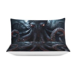 Giant Octopus Duvet Cover King - Super Soft Microfiber 3 Pieces Bedding Set with Zipper Closure And Corner Ties, Octopus Breathable Textured Comforter Cover, 1 Duvet Cover & 2 Pillow Shams for Hom