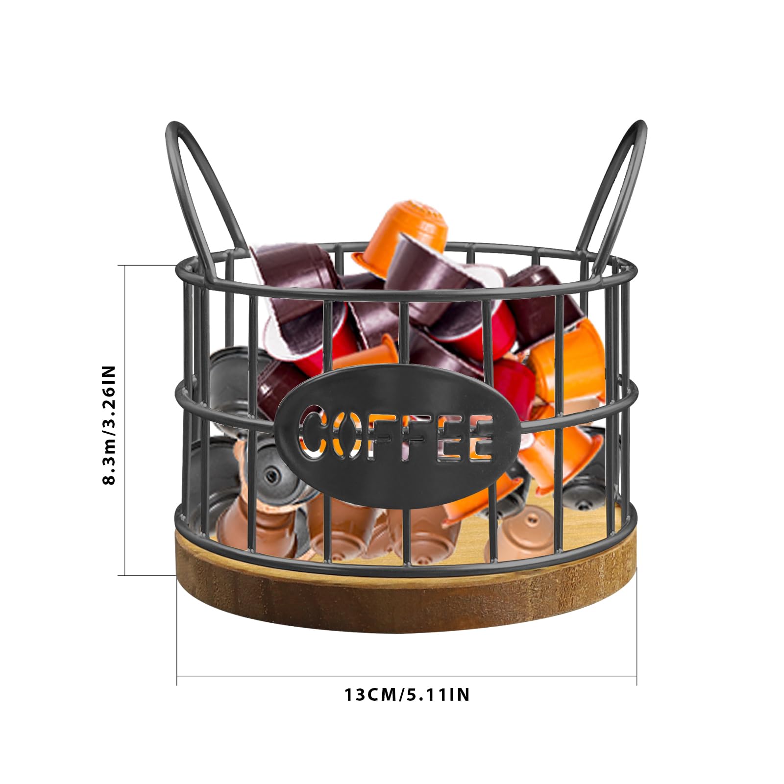 QUTHZZHY Coffee Pods Holder Large Capacity Coffee Pod Baskets Portable k cup organizer Iron crafts for Storaging Espresso Capsule Fruit Snack