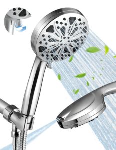 shower head,guoyulju shower heads with handheld spray combo 10 spray modes,59inch hose,shower head with handheld adjustable bracket,built in power wash for bathroom,tub & pets,water efficient,chrome