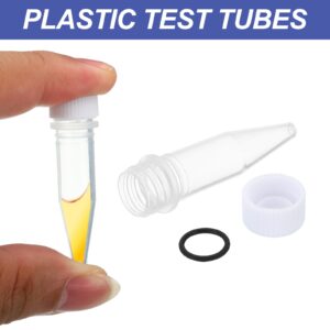 PATIKIL 1.5ml Plastic Cryogenic, 25Pcs Cryogenic Vial Screw Top Frozen Test Tube for Lab Laboratory Science, White Cap