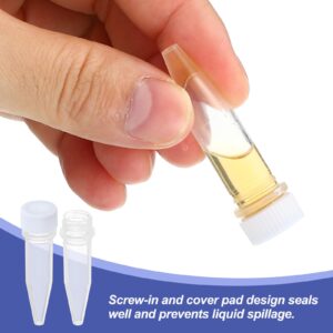 PATIKIL 1.5ml Plastic Cryogenic, 25Pcs Cryogenic Vial Screw Top Frozen Test Tube for Lab Laboratory Science, White Cap