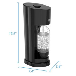 Rollibot Sparkling Water Maker Soda Maker (CO2 Cylinder Not Included), One Button Carbonating, 1L/ 33.8 fl-oz BPA-Free Water Bottle, Compatible with Screw-in Type CO2 Cylinders