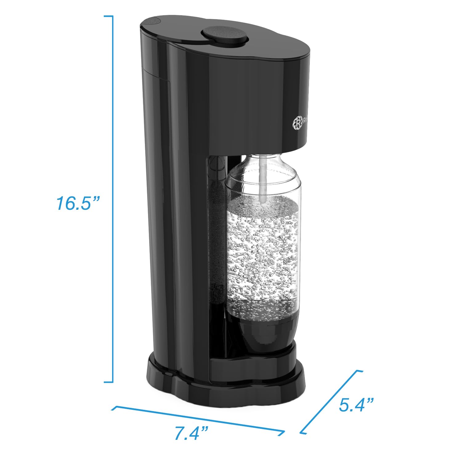 Rollibot Sparkling Water Maker Soda Maker (CO2 Cylinder Not Included), One Button Carbonating, 1L/ 33.8 fl-oz BPA-Free Water Bottle, Compatible with Screw-in Type CO2 Cylinders