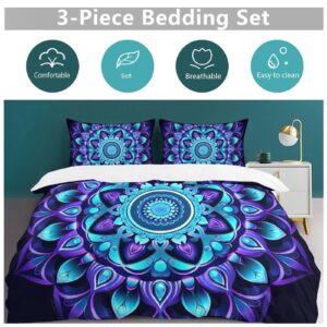 Hippie Duvet Cover Full Size - Super Soft Aesthetic Comforter Cover Set, 3PCS Breathable Microfiber Bedding Set with Zipper Closure