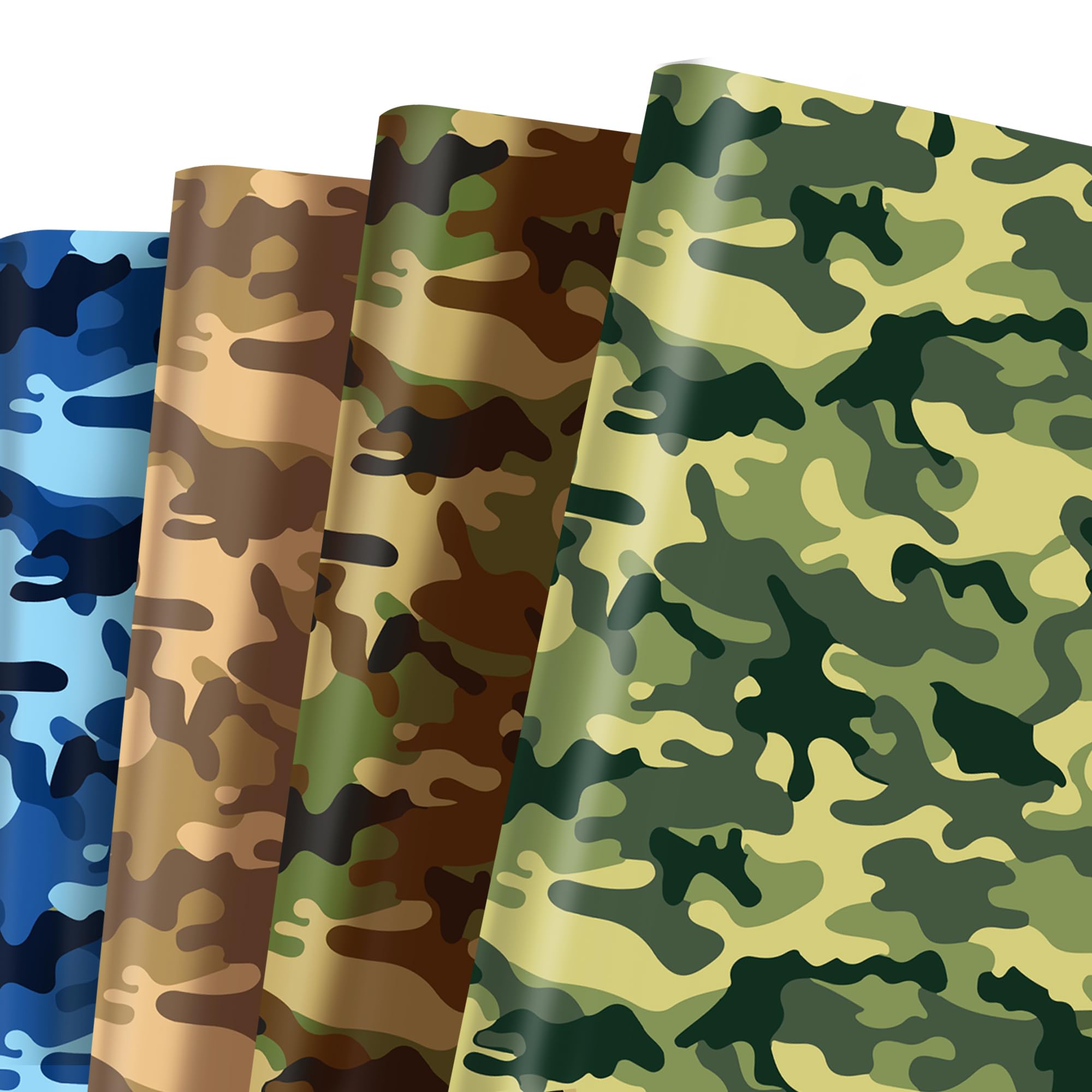 JOINFANXIN 12 Sheets Camouflage Wrapping Paper Packing Paper for Gift Bags Crafts for Birthdays, Festivals, Weddings, Baby Shower Wrapping