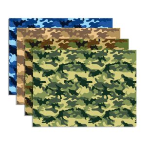 JOINFANXIN 12 Sheets Camouflage Wrapping Paper Packing Paper for Gift Bags Crafts for Birthdays, Festivals, Weddings, Baby Shower Wrapping