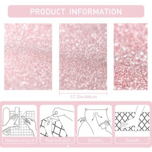 Qianglive Glitter Pink Contact Paper 17.3"×120" Self Adhesive Sparkly Pink Peel and Stick Wallpaper Bling Flash Wallpaper for Cabinet DIY Decoration