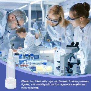 PATIKIL 1.5ml Plastic Cryogenic, 25Pcs Cryogenic Vial Screw Top Frozen Test Tube for Lab Laboratory Science, White Cap