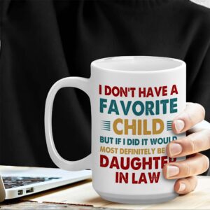 VUNVUT86 Father Mother In Law Gifts - Christmas Gift For Daughter in Law From Mother Father in Law - Favorite Child Daughter in Law Mug - Daughter in Law Coffee Mug - Mother-in-law, Father-in-law Mug