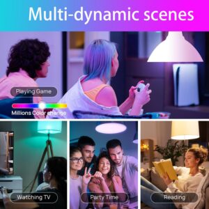 IYUNIOT led Music Light Bulb,Smart 9W Bluetooth Speaker Light Bulb Color Changing Light with Remote,Timer Light Dynamic Music Sync Mode-Birthday Party Room Home Decoration 1 Pack