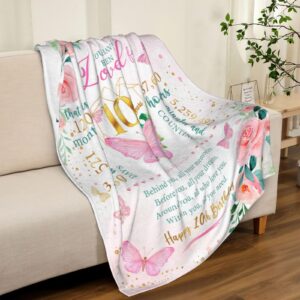 Gifts for 10 Year Old Girl, 10th Birthday Gifts for Girls, Presents for Ten Year Old Girl, Birthday Gifts Ideas for Girls Age 10, Double Digits Birthday Decorations for Girl Throw Blanket 60"X50"