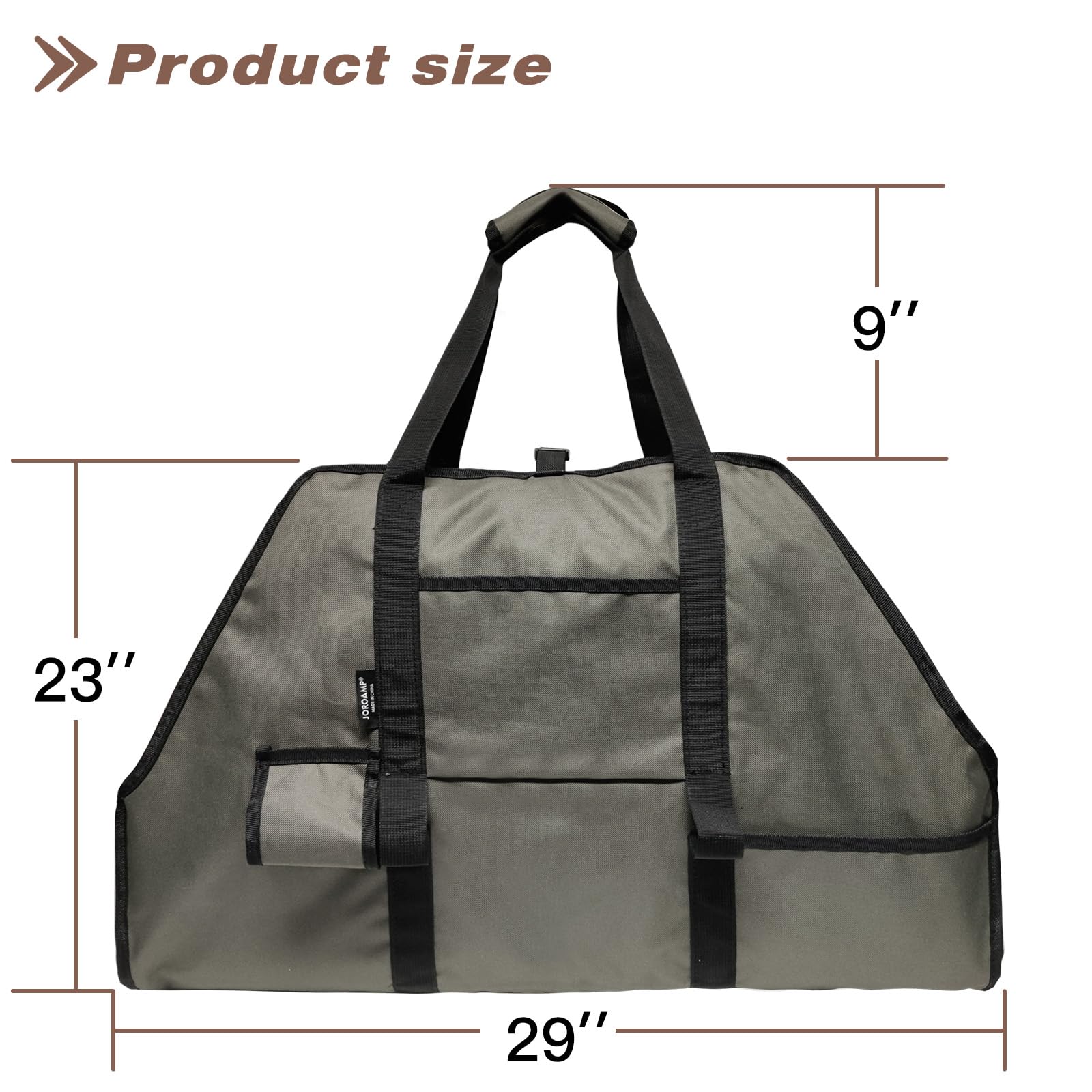 Large Firewood Log Carrier, Canvas Log Carrier Bag Tote, Sturdy Fireplace Wood Stove Accessories, Perfect for Carrying Wood at Indoor or Outdoor, Camping Storage Basket with Handles