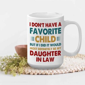 VUNVUT86 Father Mother In Law Gifts - Christmas Gift For Daughter in Law From Mother Father in Law - Favorite Child Daughter in Law Mug - Daughter in Law Coffee Mug - Mother-in-law, Father-in-law Mug