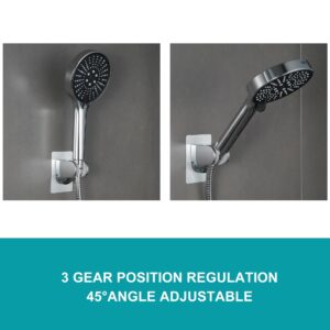 GwernKB Strong Adhesive and Waterproof Shower Head Holder for Handheld Showerhead Adjustable No Drilling Wall Mount Bracket for RV Kids Bathroom Shower,Fix Firmly and Use Conveniently