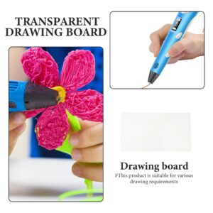 VILLCASE 10pcs Transparent 3D Pen Mat, 3D Pen Accessories Drawing Tool Frames Canvas Prints Children Painting Supplies 3D Pen Drawing Mat DIY Painting Template Copying Board